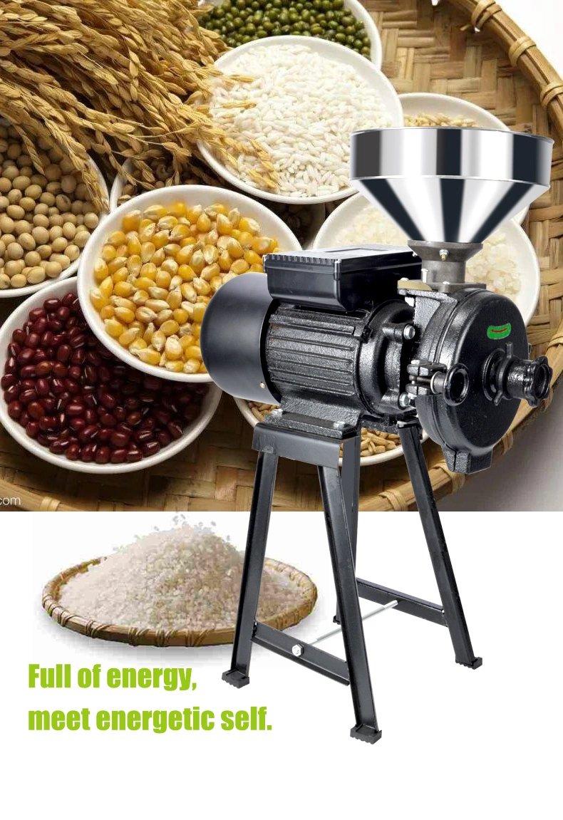 Wet and Dry Spice Grinder Grain Mill Grinder Electric Food Grinder Rice Grinder for Corn Flour Rice Nut, Green Industrial Commercial Machine