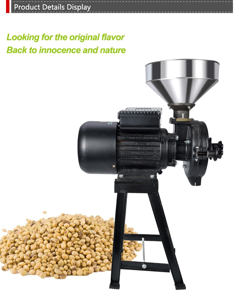 Wet and Dry Spice Grinder Grain Mill Grinder Electric Food Grinder Rice Grinder for Corn Flour Rice Nut, Green Industrial Commercial Machine