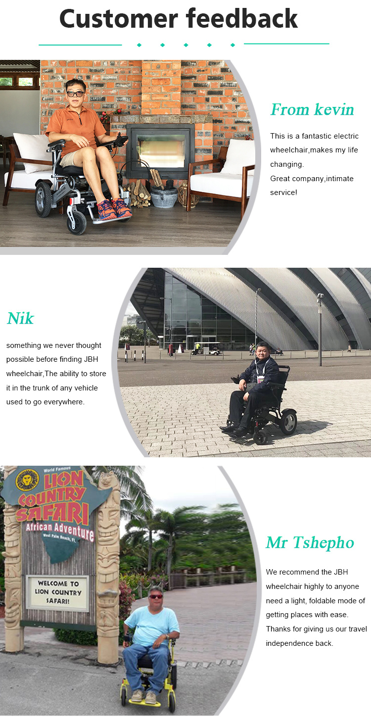 Easy Folding Electric Wheelchair Powered by Lithium Battery