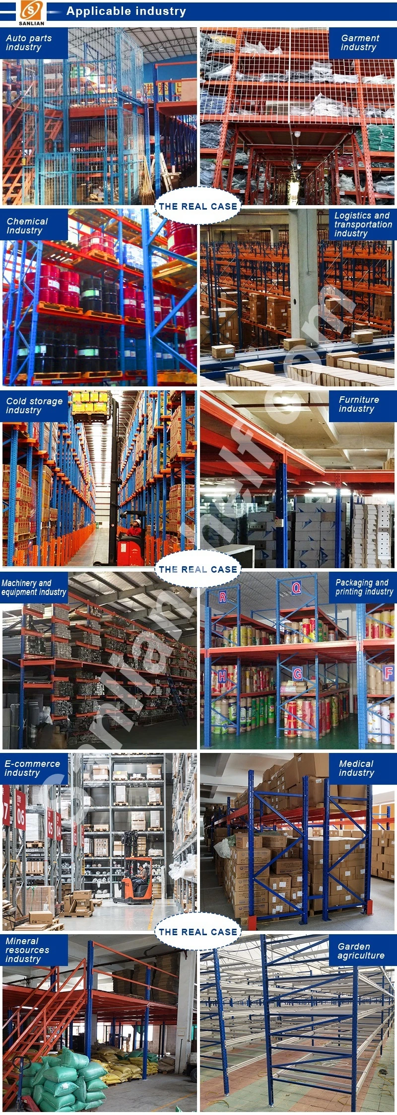 Industrial Heavy Duty Boltless Rivet Angle Teardrop Mezzanine Cantilever Metal Steel Warehouse Pallet Storage Shelf