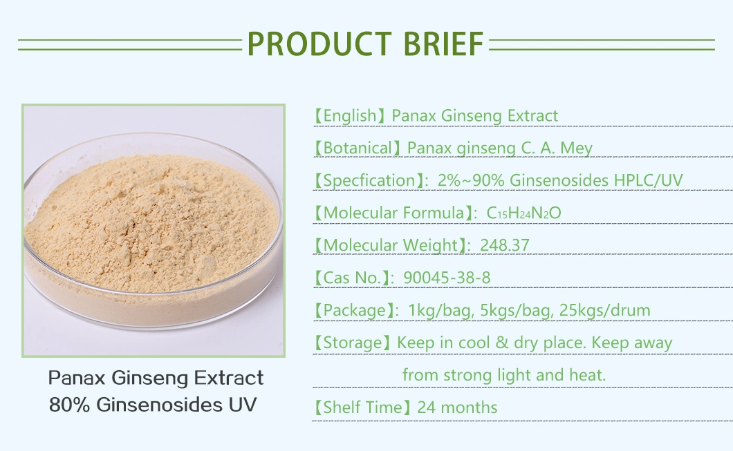 Factory Supply 80% UV Panax Ginseng Extract