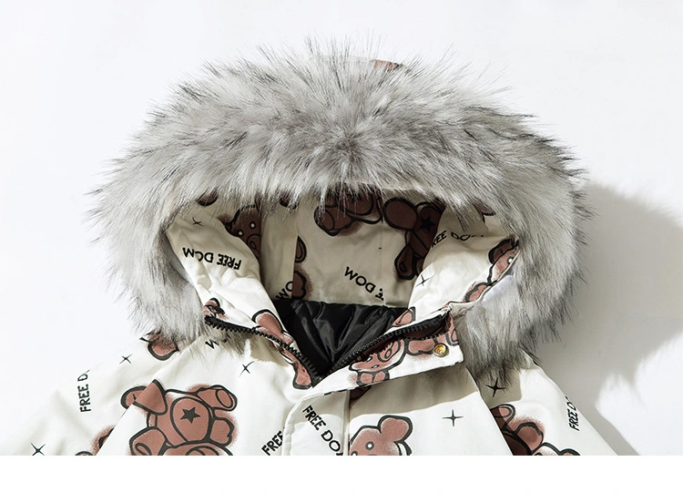 Winter Zipper Coats Bubble Baby Boys Girls Hood Little Winnie Bear Cotton Wadded Puffy Jackets