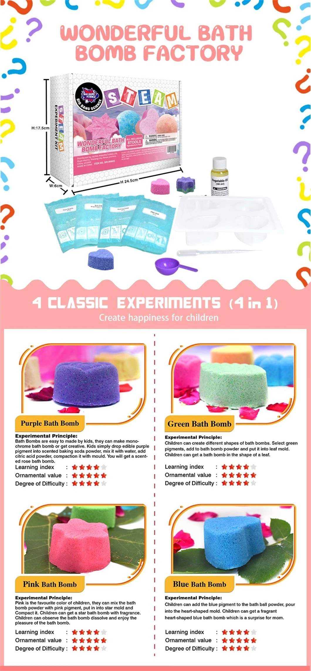 Girls Toy Girls DIY Bath Bomb Making Kit