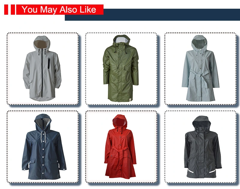 Custom Design PU Polyester Fashion Waterproof Raincoat for Mens Windproof Rain Jacket Wholesale