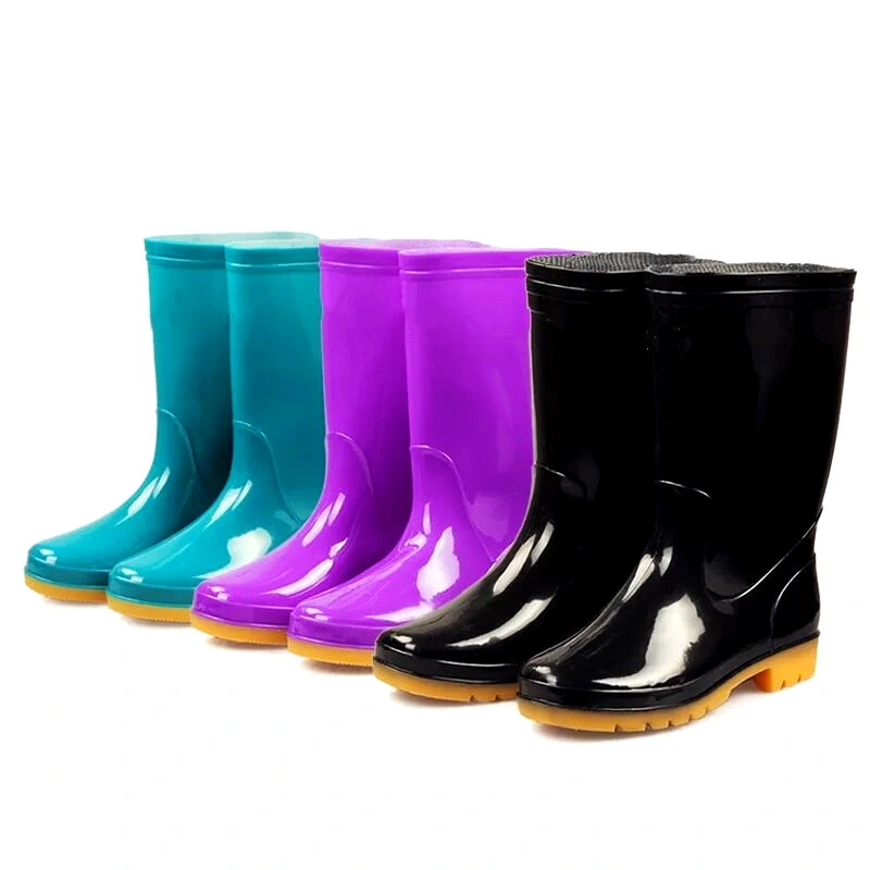 Color Yellow Sole PVC Gumboot PVC Boots Rain Shoes