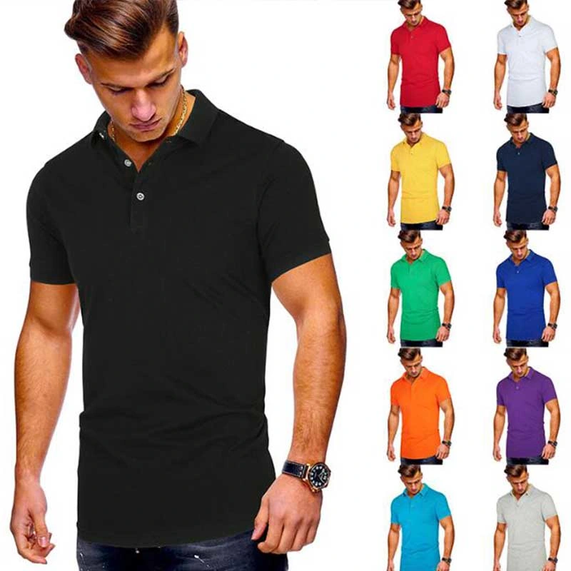 Amazon Hot Sale Men Polo T Shirt Plus Size Classic Short Sleeve