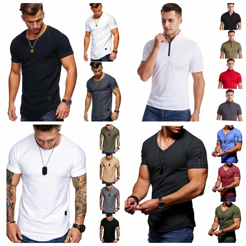 Amazon Hot Sale Men Polo T Shirt Plus Size Classic Short Sleeve