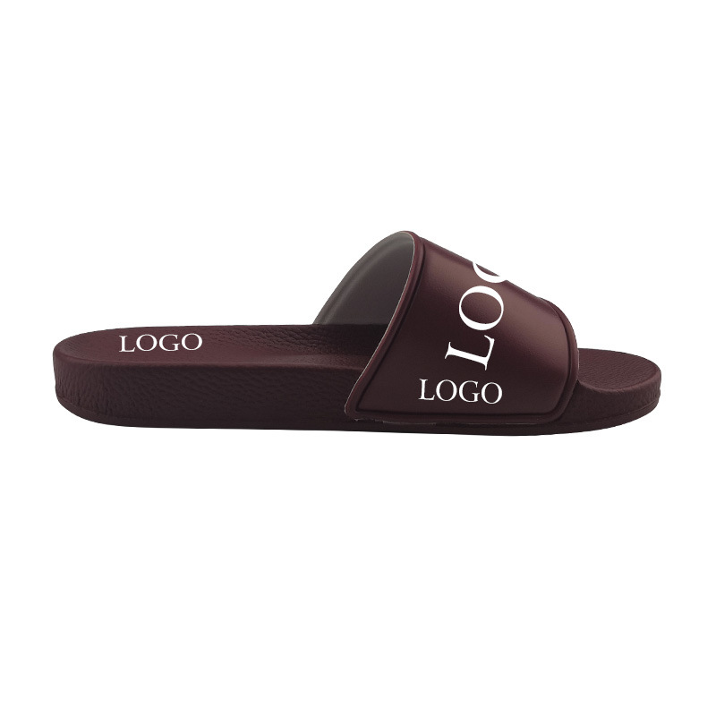 Custom Rubber Brown Sandals and Slippers, New Fashion Latest Design Sandals Men Summer, PVC Men's Custom Logo Slide Sandals
