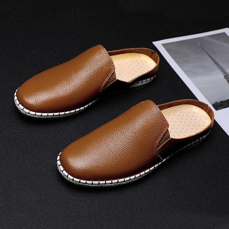 Cheap Price Creative Style Design of Men's Leather Slippers
