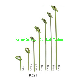 Bamboo Looped Skewer Knotted Skewer Picks 3 Colors More Size Choice 12cm