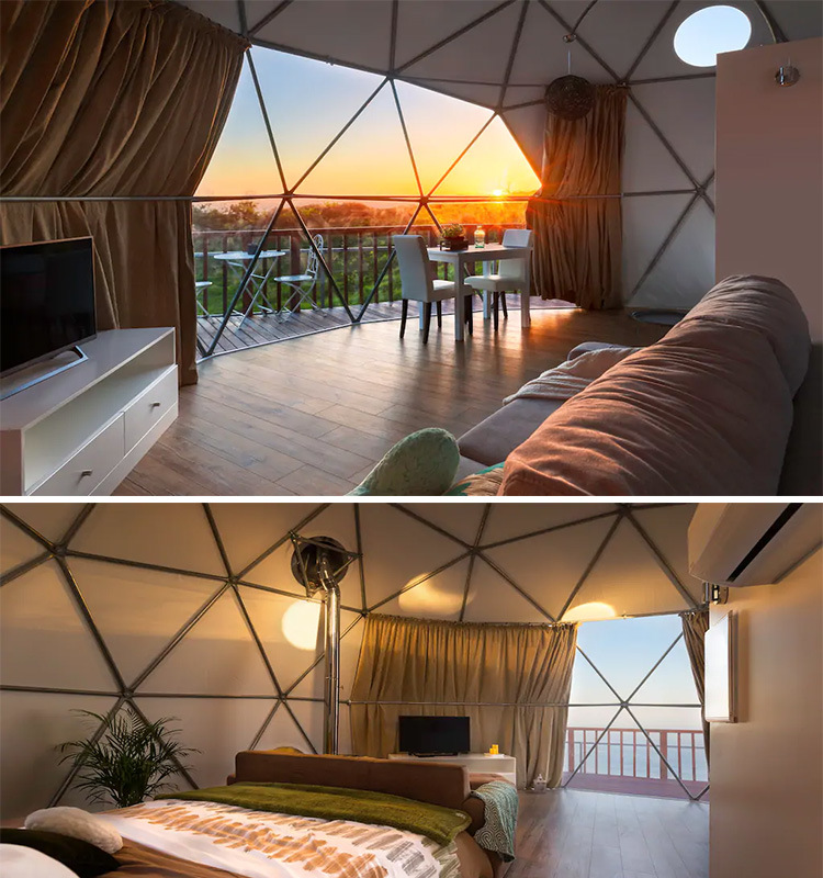 7m Heat Insulation Glamping Dome Tents Eco Camping Tents