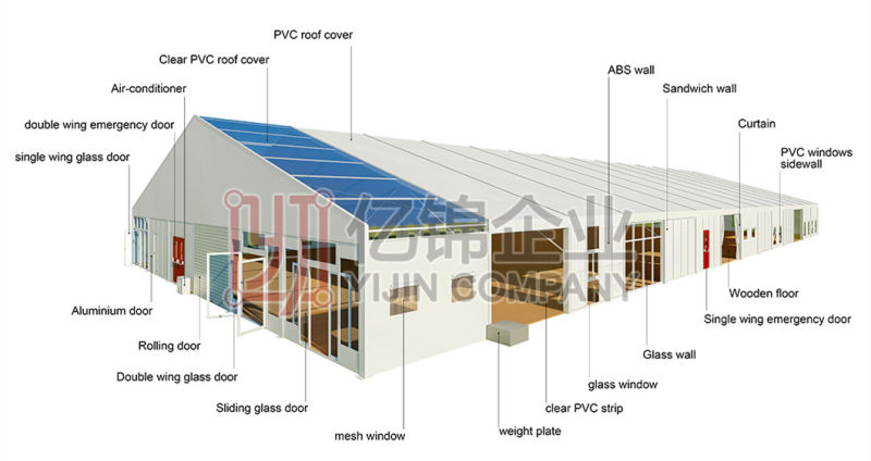 10m 60m Width Marquee Tent for Corporate Events