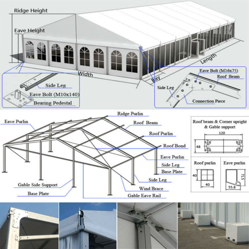 10m 60m Width Marquee Tent for Corporate Events