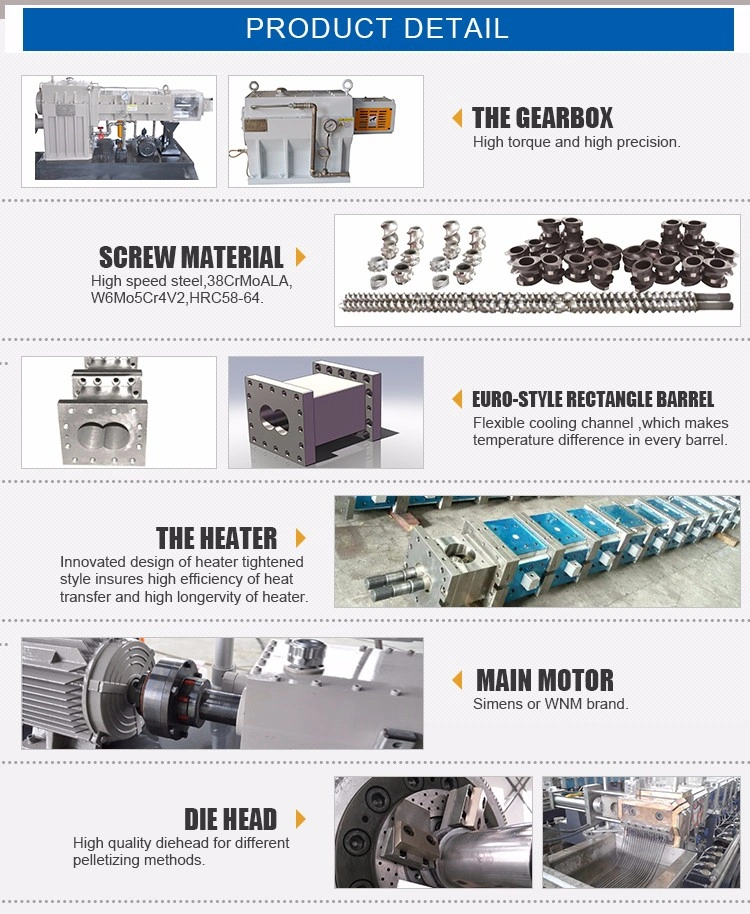 Double Screw High Filling Masterbatch Plastic Extruder Machine Price