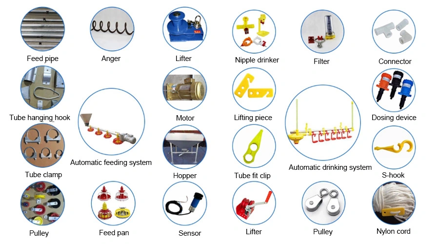 Broilers Feeding Pan Automatic Broiler Feeding Line System