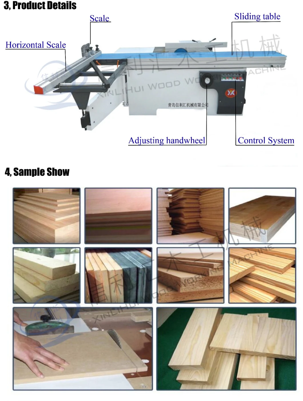 PVC/ MDF/ Acrylic Tilting Precision Table Saw Horizontal Sawing Machine/ MDF Cutting Machine