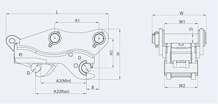 Double Safe Lock Quick Coupler Hydraulic Quick Hitch for Excavator Wheel Loader