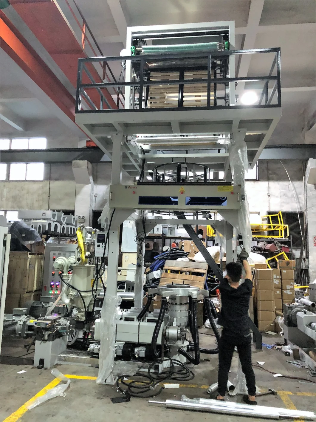 Three-Layer Common-Extruding Rotary Die-Head Film Blowing Machine Screw 65