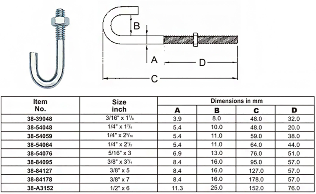 Bolts J Type Anchor Bolts Foundation Bolts