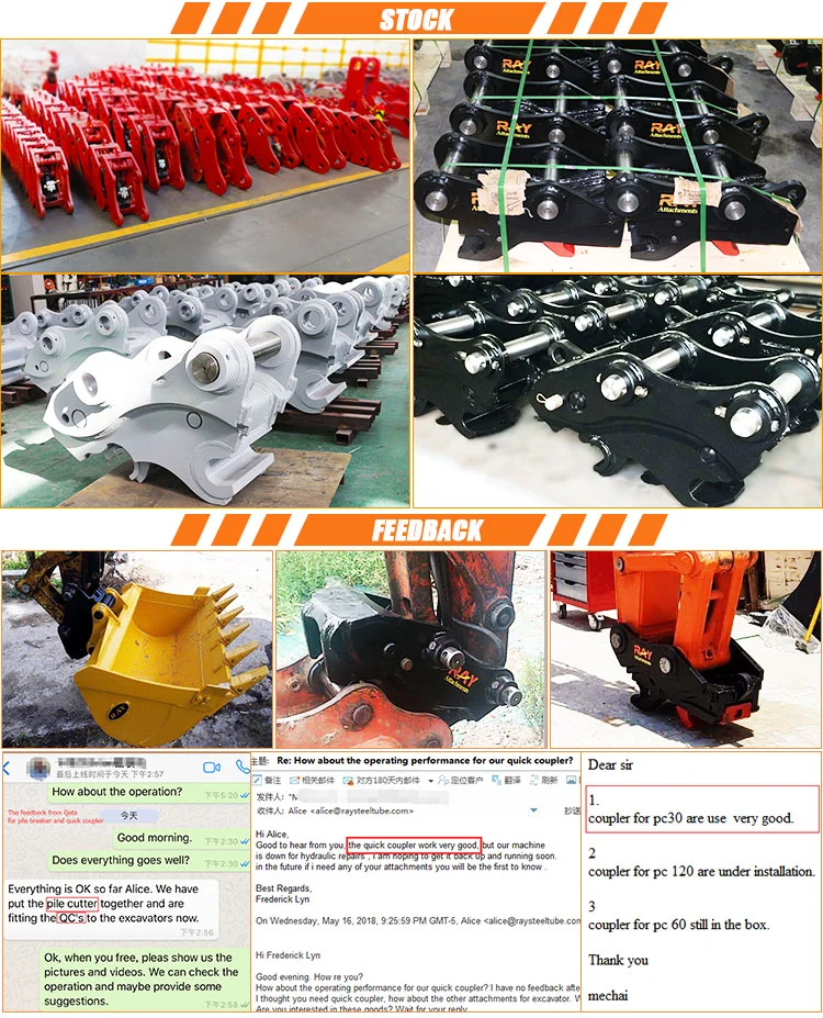 Double Safe Lock Quick Coupler Hydraulic Quick Hitch for Excavator Wheel Loader