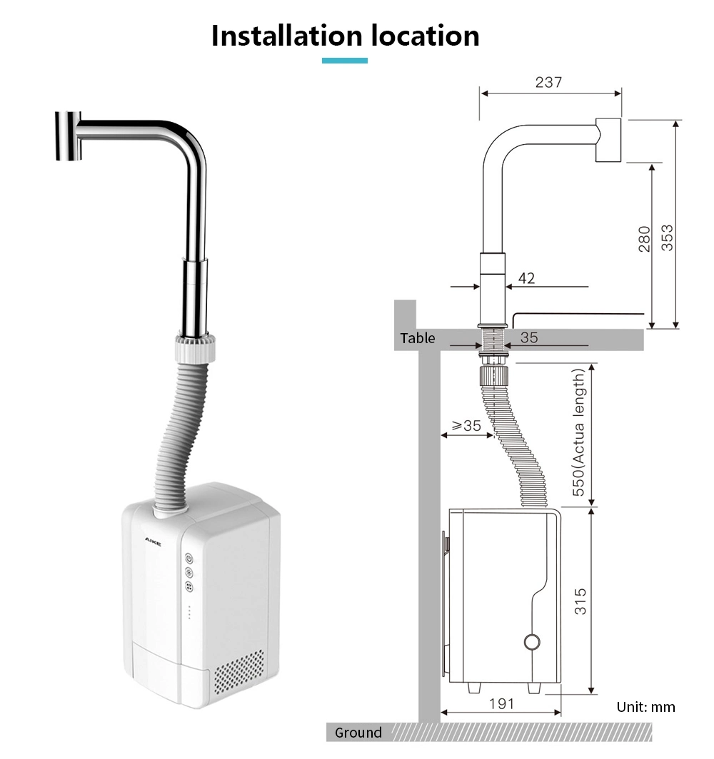 AIKE / OEM AK7171 Smart kitchen tools kitchen air tap dry hand vegetables beef RO water purifier