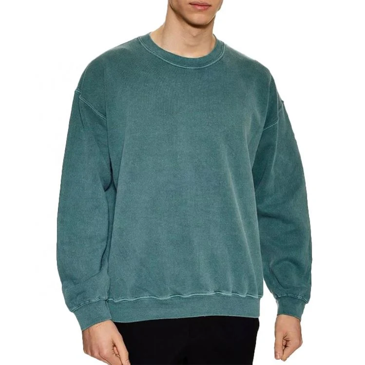 Mens Classic Fit 100% Cotton French Terry Crew Neck Sweatshirt