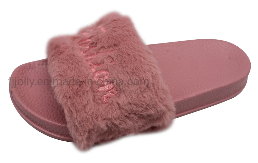 Soft Fur Insole Lady Slipper with Fur Warm Slipper Luxury Slipper for Women