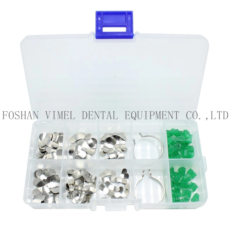 Dental Sectional Contoured Matrices Matrix Ring with Wedges Silicon Rubber Elastic Wedges