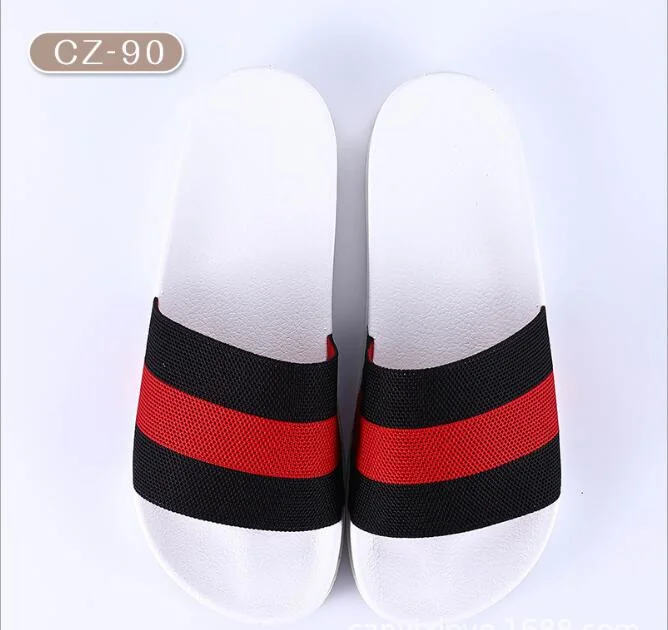 New Hot Stripes Men and Womens Slippers Non-Slip Soft Home Shower Slippers for Man Beach Walking Sandals Chappal Flip Flops