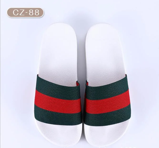 New Hot Stripes Men and Womens Slippers Non-Slip Soft Home Shower Slippers for Man Beach Walking Sandals Chappal Flip Flops