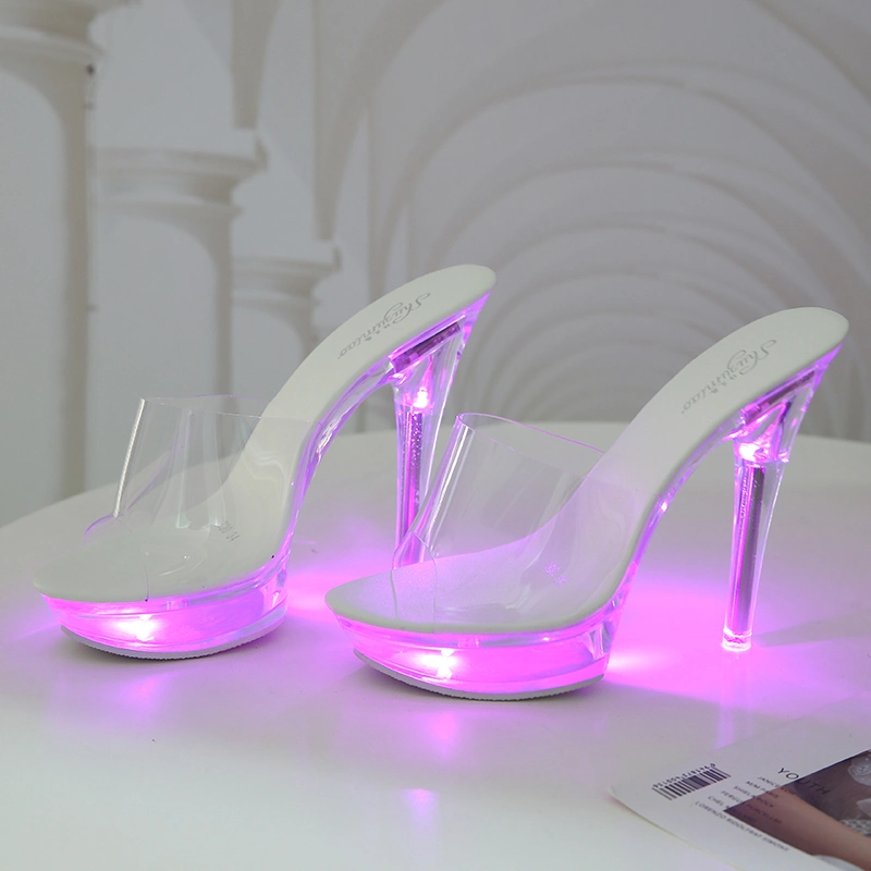 Open Toe Sandals Shoes Women Luminous Platform High Heels Sandals for Ladies