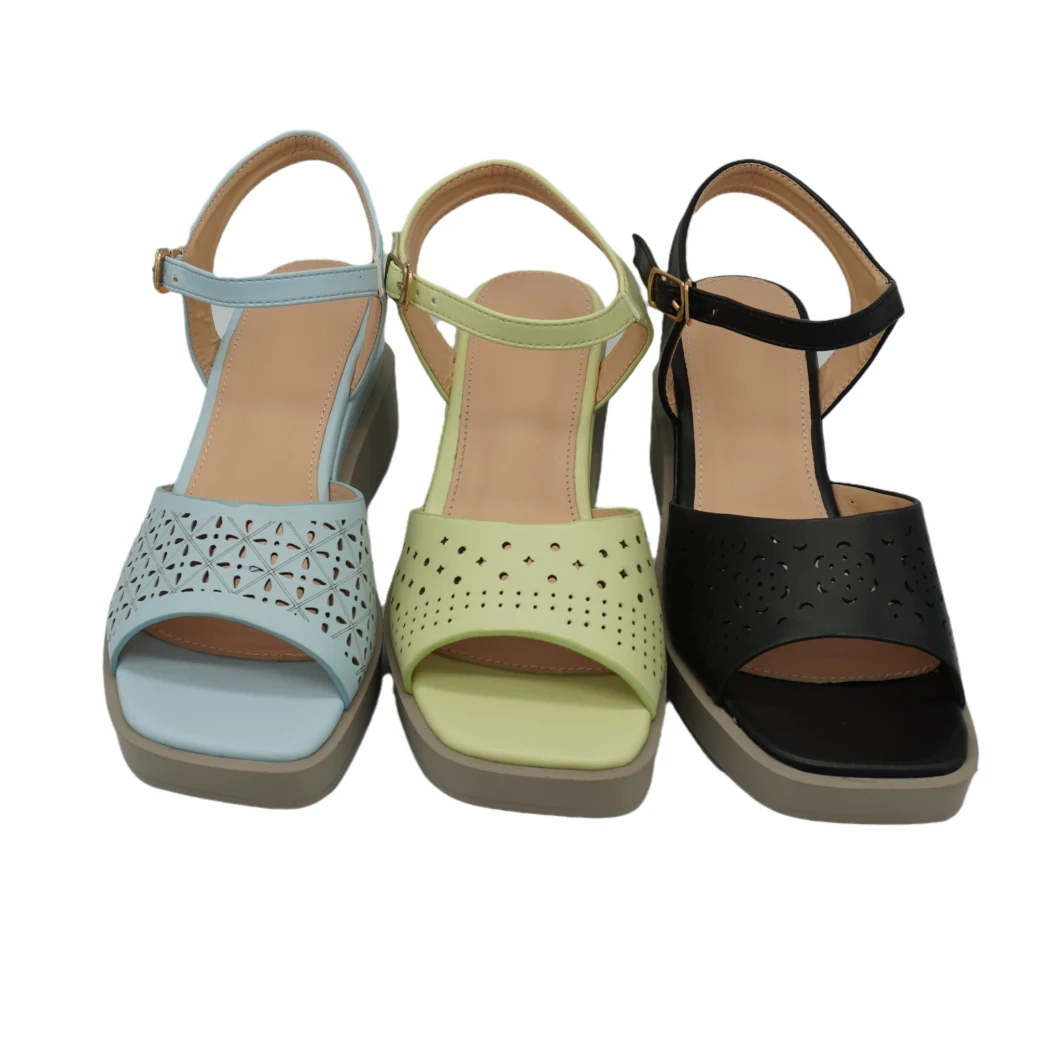 Fashionable Wedge Heel Buckle Mother Shoes, Comfortable Summer Soft-Soled Sandals