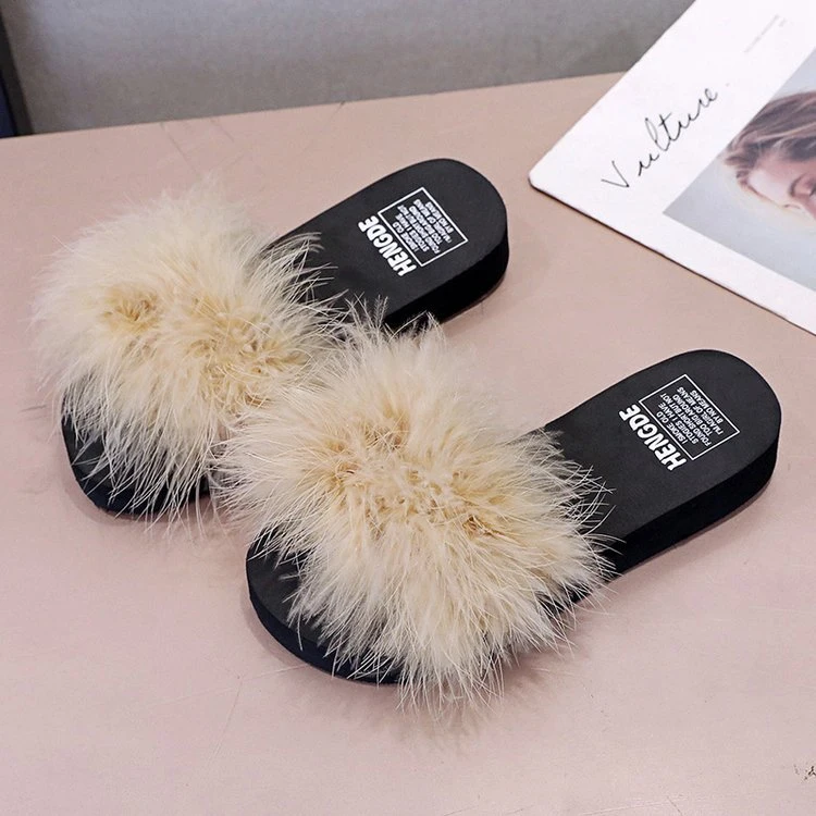 Factory Supply Women Platform Sandals 2020 Wholesale Fur Slides Slippers