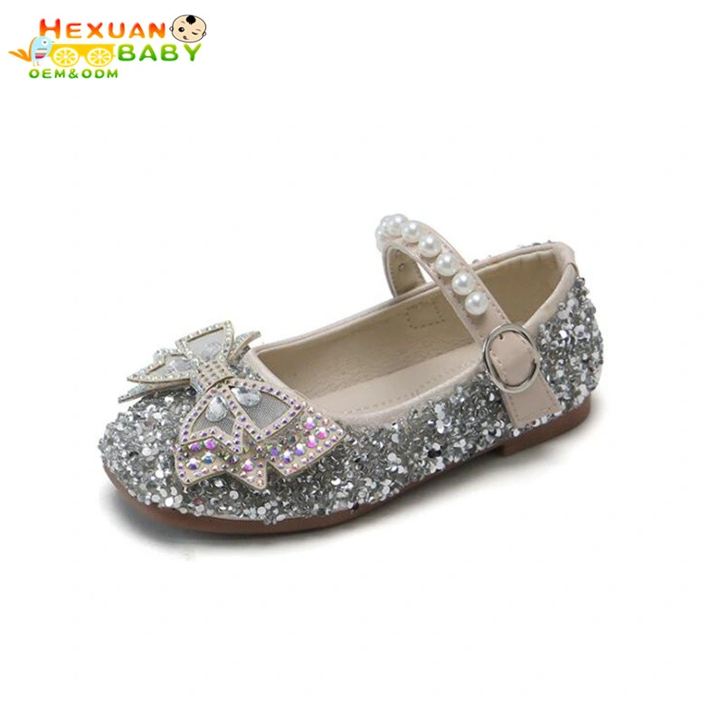 Children Kids Shoes Girls Casual Fashion Sandals Pearl Bling Sequins Dance Party Soft Princess Shoes