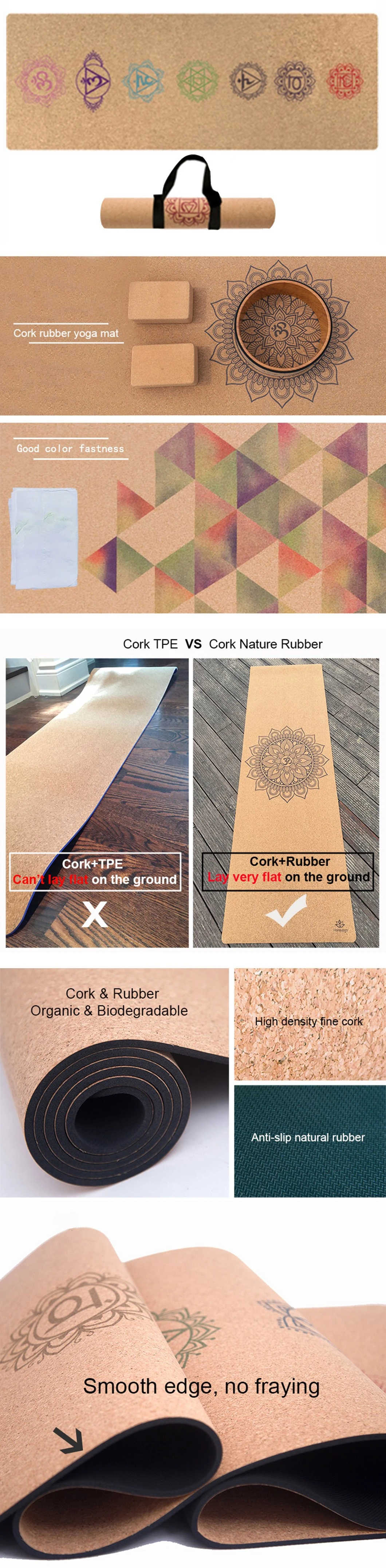 Wholesale Eco Friendly Cork Fitness Yoga Mat