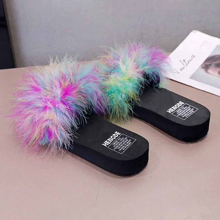 Factory Supply Women Platform Sandals 2020 Wholesale Fur Slides Slippers