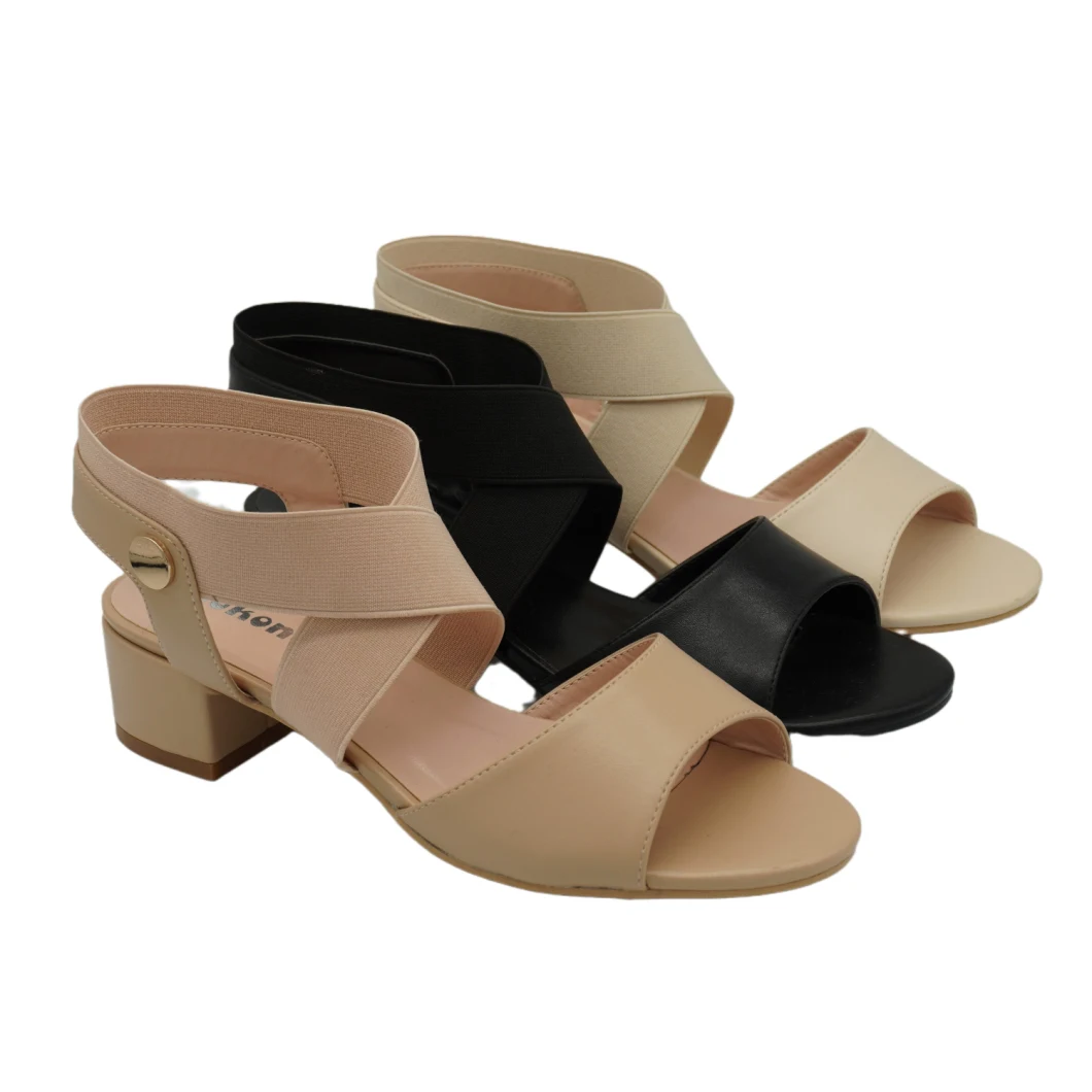 Fashion All-Match Elastic Block Heel Women Sandals