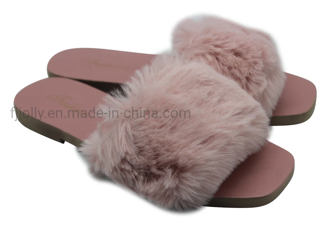 Soft Fur Insole Lady Slipper with Fur Warm Slipper Luxury Slipper for Women