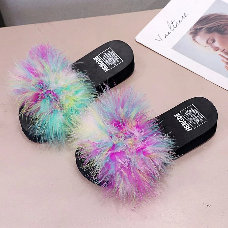 Factory Supply Women Platform Sandals 2020 Wholesale Fur Slides Slippers