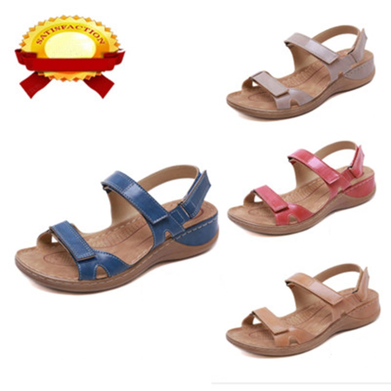 2020 New Women Sandals Soft Three Color Stitching Ladies Sandals Comfortable Flat Sandals Open Toe Beach Shoes Woman Footwear