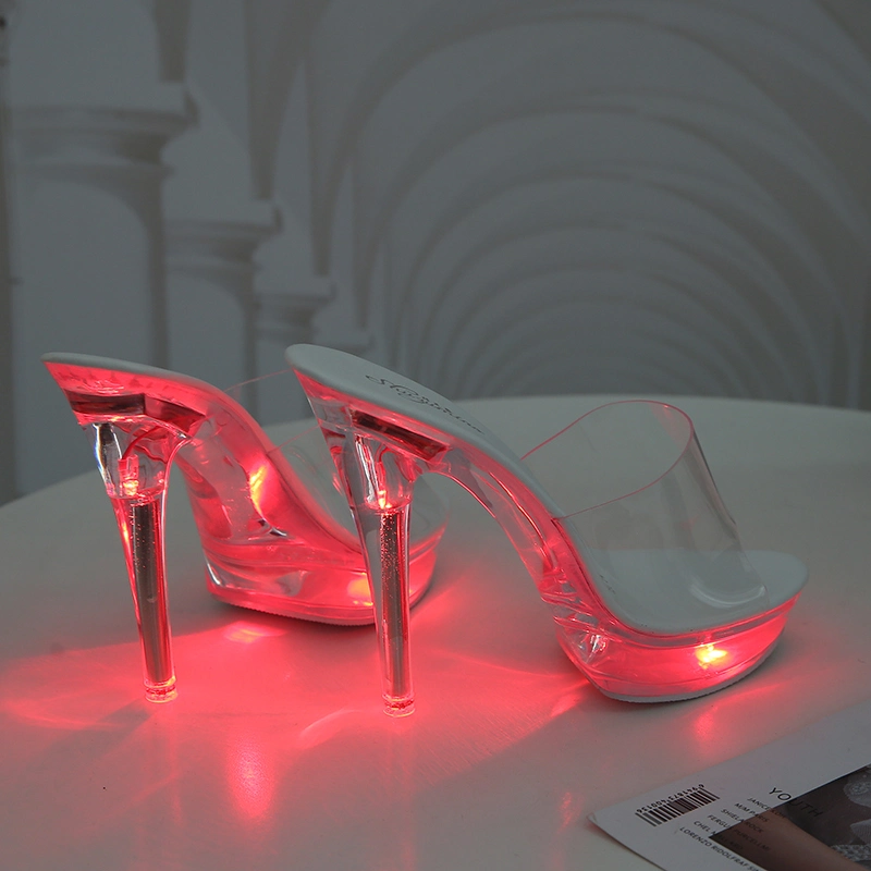 Open Toe Sandals Shoes Women Luminous Platform High Heels Sandals for Ladies