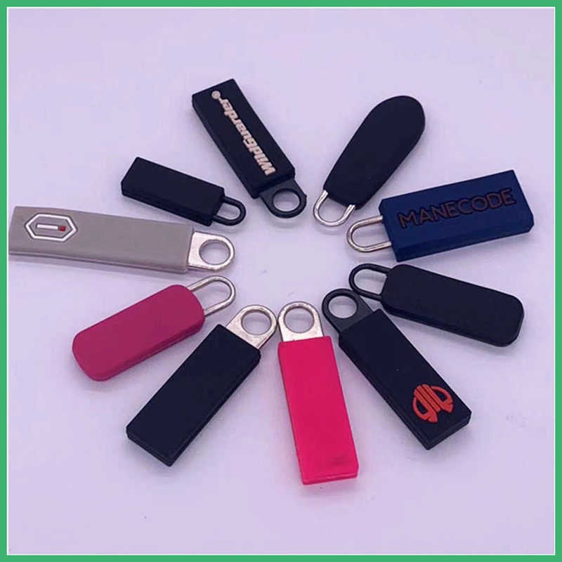 Customize Fashion Rubber Zipper Slider Head and Puller for Apparel