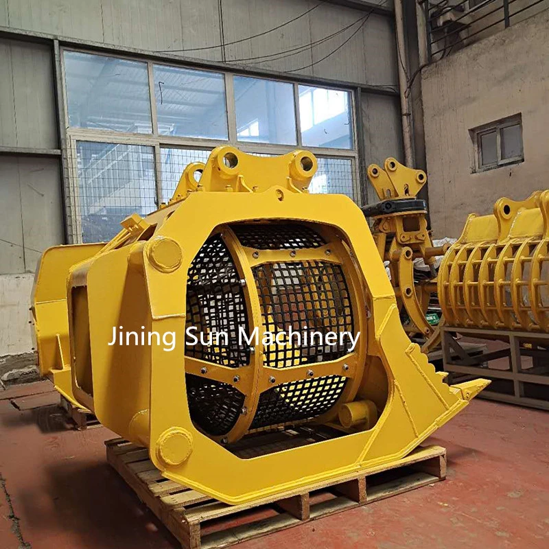 15t Excavator Rotating Sieving Bucket with Mesh Screens