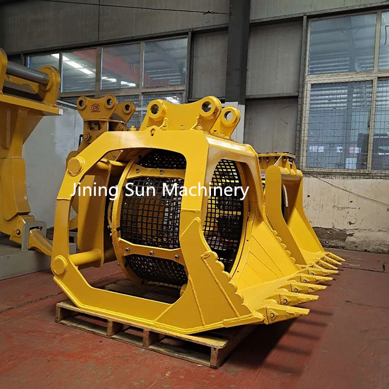 15t Excavator Rotating Sieving Bucket with Mesh Screens