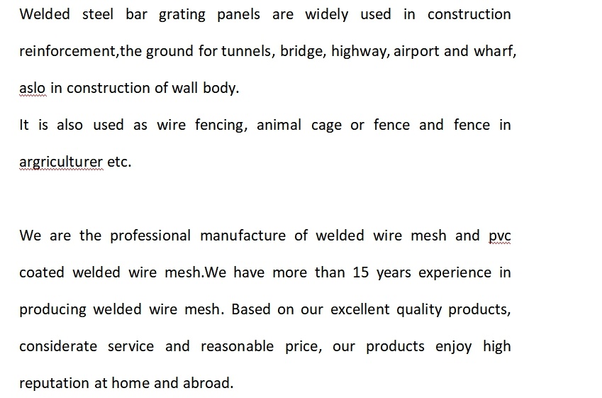 Factory Popular Hot Dipped Thick Rebar Panel Galvanized Welded Wire Mesh