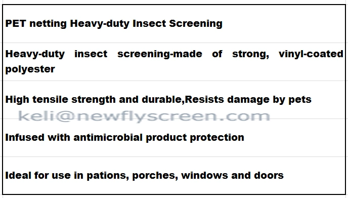 Heavy-Duty Insect Screening Pet Screen Mesh Claw-Protection Vinyl-Coated Polyester