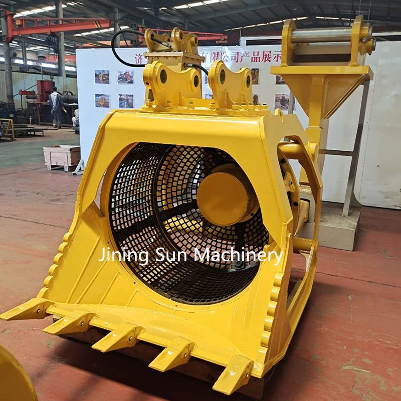 15t Excavator Rotating Sieving Bucket with Mesh Screens