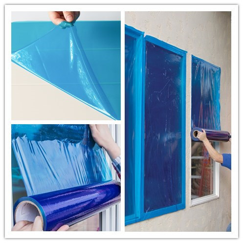 Protective Film Glass PE Temporary Glass Window Protective Film Clear Adhesive Film Blue