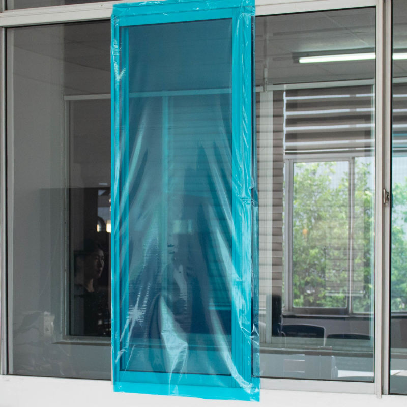 Protective Film Glass PE Temporary Window Decoration Protective Film Clear Adhesive Film Blue