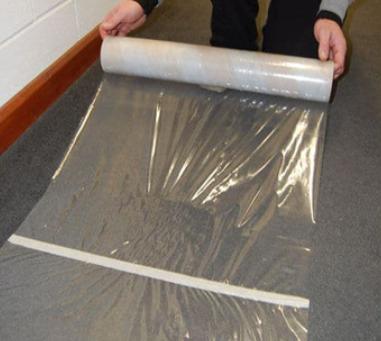 Professional Custom Carpet Clipping Wear-Resisting Protective Film Transparent Surface PE Protector Film for Carpet
